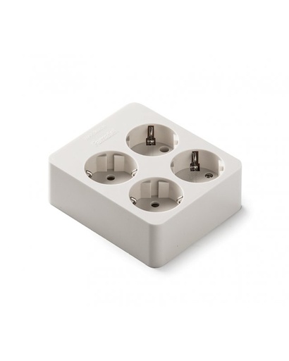 [9414FAM] Base múltiple cuadrada con 4 tomas 2P+T de 16A y 250V sin cable. Mod. 9/414