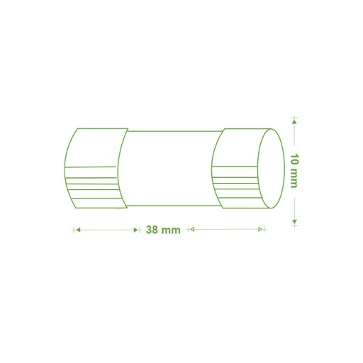[TE4018DAY] Fusible cerámico fotovoltaica 10x38mm 25A 1000VDC. Mod. F10D25