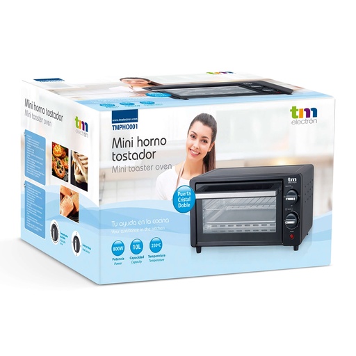 [TMPHO001WHTME] Mini horno tostador blanco 10l 800W. Mod. TMPHO001WH