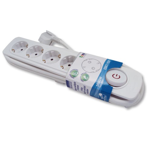 [TMUAD205WHTMA] Regleta de alimentación 5 tomas con interruptor. Mod. TMUAD205WH