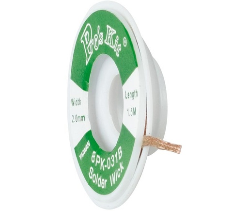 [TRE004ELM] Trenza malla desoldar 2mm x 1,5m. Mod. DESOLDER