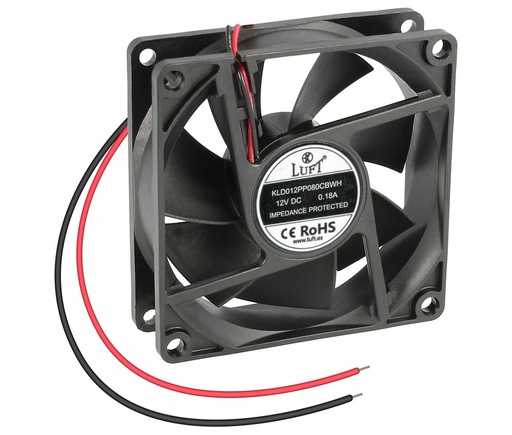 [VEN013ELM] Ventilador con rodamiento de bolas 12VDC 80X80X25. Mod. VEN013