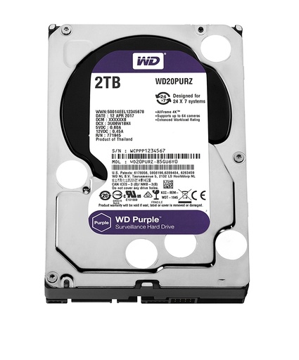 [WD20PURZMEG] Disco duro Western Digital Purple 2000GB Videovigilancia