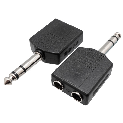 [1098ELG] Adaptador Jack macho 6.3mm stereo a 2 Jack hembra 6.3mm stereo. Mod. 1098
