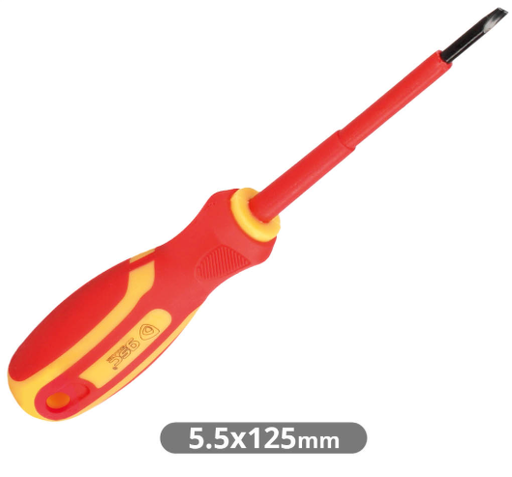[502035006] Destornillador aislante plano 5,5x125mm. Mod. 502035006