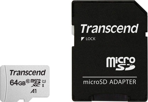 [TS64GUSD300S] Tarjeta microSD Transcend 64 GB c/ adaptador class 10. Mod. TS64GUSD300S