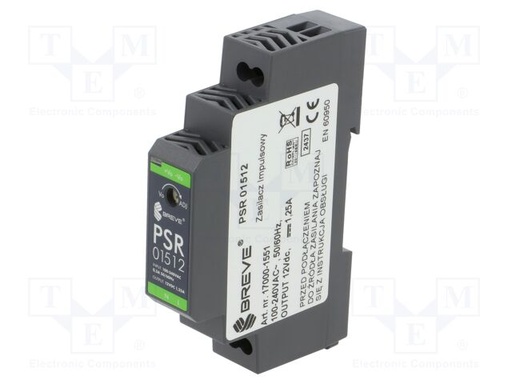[PSR01512] Fuente de alimentación carril din 12V 15W IP20. Mod. PSR-01512