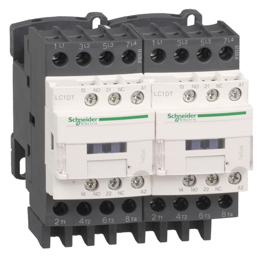 [LC2DT40BD] Contactor inversor 4 Polos 3 NO 40 A 24VDC 40A Schneider. Mod. LC2DT40BD