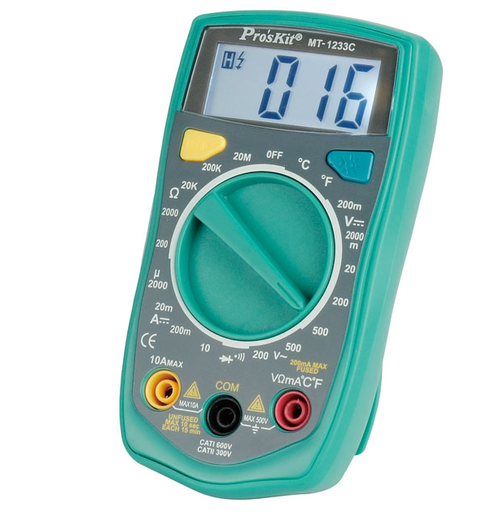 [MUL010ELM] Multímetro digital 3 1/2 dígitos con test de temperatura