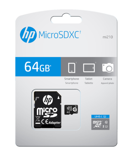 [SDU64GBXC10HPEF] Tarjeta micro SD 64GB clase 10 HP. Mod. SDU64GBXC10HP-EF