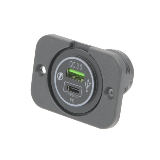 [4163CELG] Base de alimentacion para panel USB-A y USB-C PD 12V [36W]. Mod. 4163C