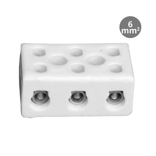[001000727] Regleta 3 polos cerámica 6mm2 10A. Mod. 001000727