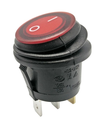 [4159RELG] Interruptor basculante estanco rojo 13A/6.5A 125V/250V. Mod. R13244B802BBRAC