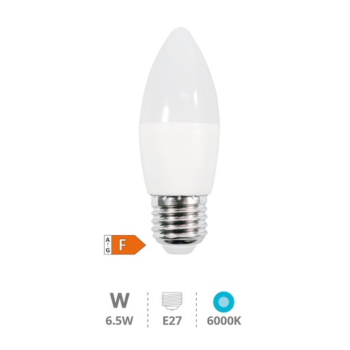 [200695025GSC] Bombilla LED vela 6.5W E27 6000K. Mod. 200695025