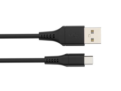 [HQMUSB100VEL] Cable USB de carga y datos, USB 2.0, USB-A a USB-C 60W negro. Mod. HQMUSB100