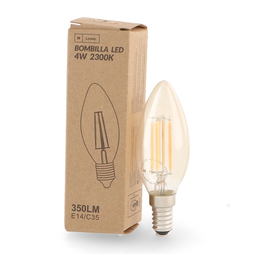 [LM8553] Bombilla Led Filamento E14 C35 4W ámbar Mod. LM8553