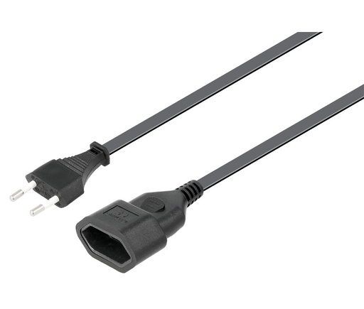 [430026G] Prolongador de red 4,0mm macho - hembra 2M negro. Mod. 430026G